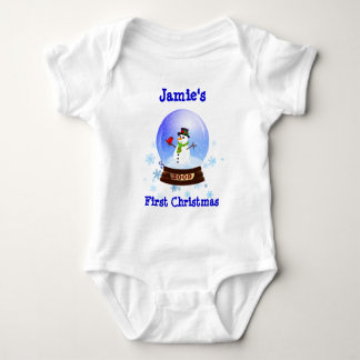 Body Para Bebé Primera camiseta de Snowglobe del navidad del bebé
