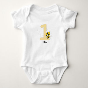 Body Para Bebé Primera camiseta del cumpleaños del abejorro para