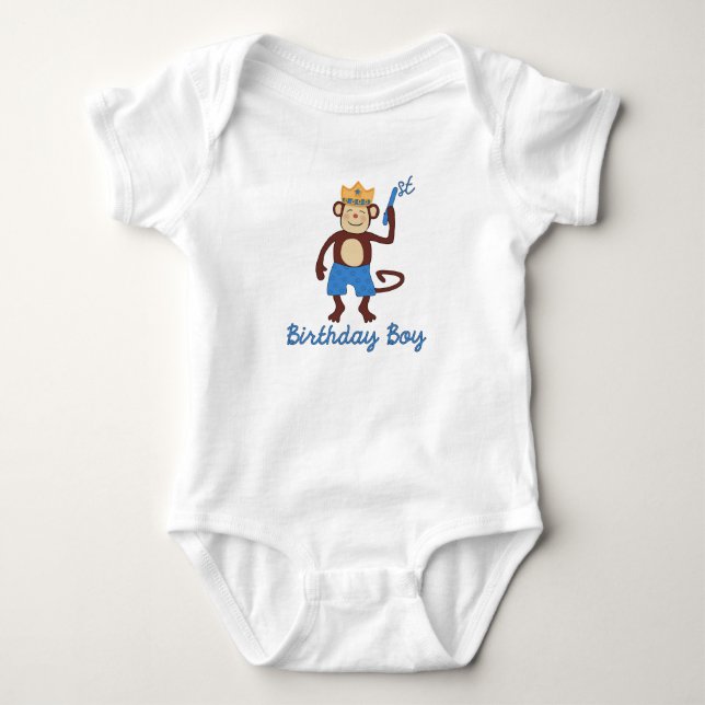 Body Para Bebé Primera camiseta del niño mono de cumpleaños (Anverso)