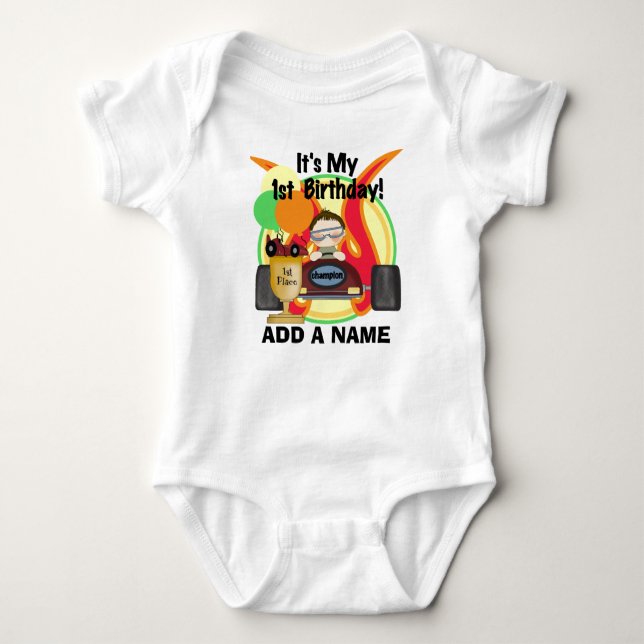 Body Para Bebé Primera camiseta personalizada del cumpleaños de (Anverso)
