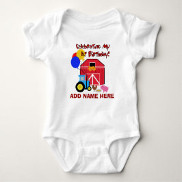 Body Para Bebé Primera camiseta personalizada del cumpleaños de