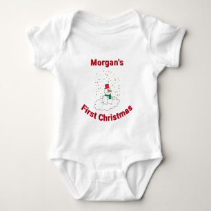 Body Para Bebé Primera Costumbre de Navidad Nombre Adorable Muñec