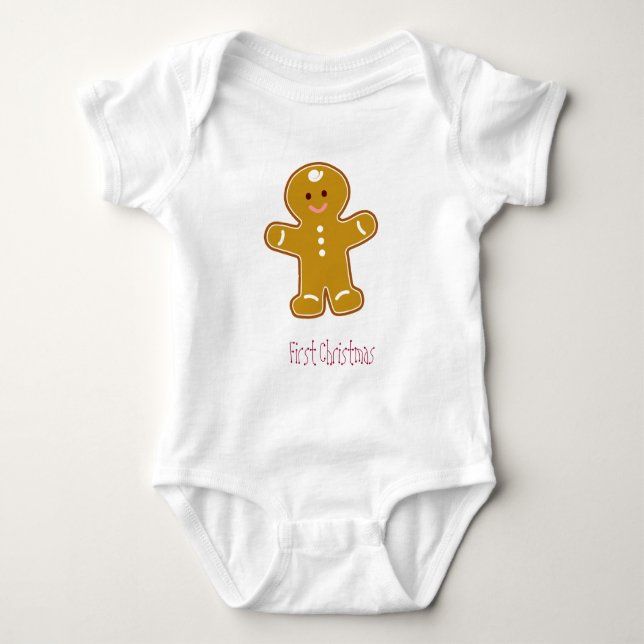 Body Para Bebé Primera edición de Gingerbread Tee de Navidad (Anverso)