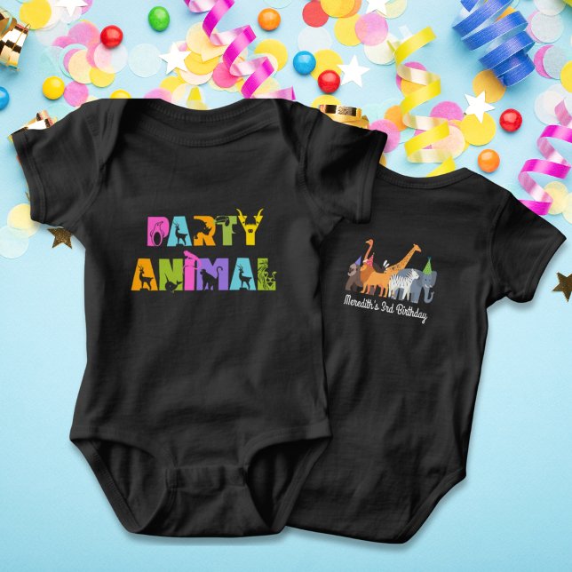 Body Para Bebé Primera fiesta de cumpleaños Safari Animal traje d (First Birthday Bodysuit Party Animal Fun First Birthday Gift)