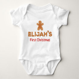 Body Para Bebé Primera Navidad de Elijah en Pan de Jengibre Perso