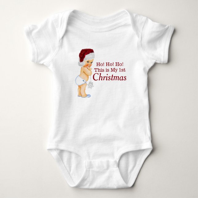 Body Para Bebé Primera Navidad de Niño (Anverso)