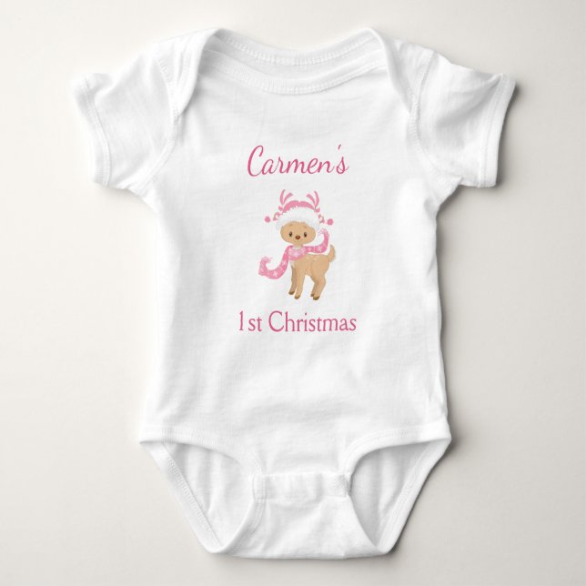 Body Para Bebé Primera Navidad de Reno  (Anverso)