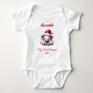 Body Para Bebé Primera Navidad del bebé elefante personalizado li