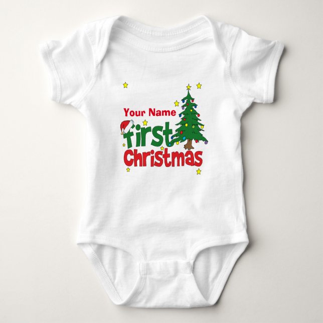 Body Para Bebé Primera Navidad personalizada (Anverso)