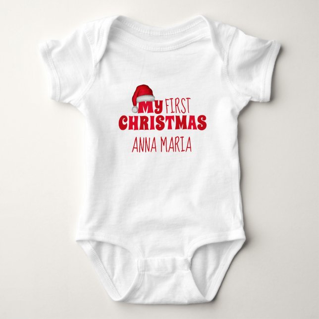 Body Para Bebé Primera Navidad personalizada Cute recién nacido S (Anverso)
