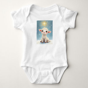 Body Para Bebé Primera Navidad Religiosa Cielos Corderito con