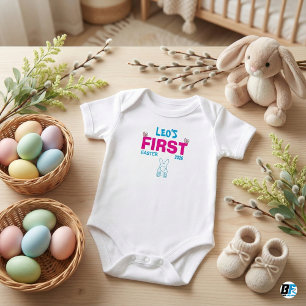 Body Para Bebé Primera Pascua Personalizada 2026 Culo de Conejito
