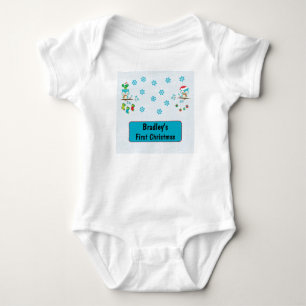 Body Para Bebé Primeras copas de nieve de Navidad personalizadas