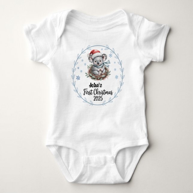Body Para Bebé Primeras navidades del bebé personalizado de camis (Anverso)