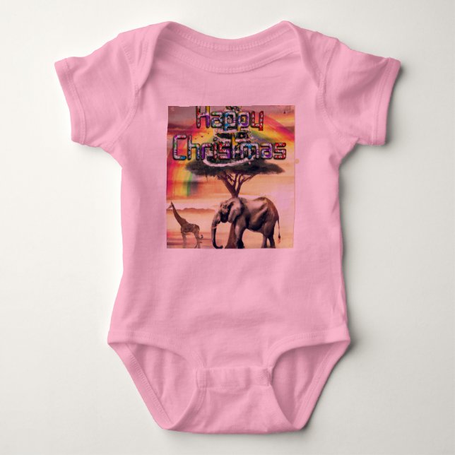Body Para Bebé Primeros Navidades felices de África (Anverso)