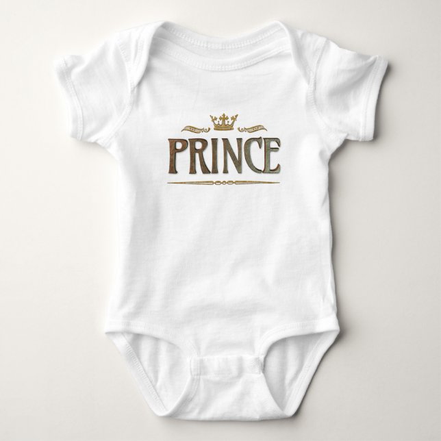 Body Para Bebé Prince Lettering - Gran Corona Real Medieval (Anverso)