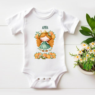 Body Para Bebé Princesa con naranjas y flores