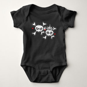 Body Para Bebé Princesa & Cráneo de Príncipe & Huesos Cruzados