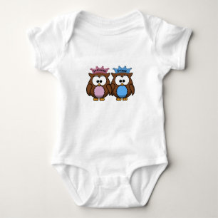Body Para Bebé princesa de búho gemelo y príncipe