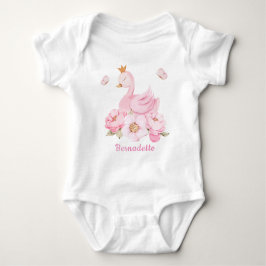 Body Para Bebé Princesa de cisne floral Primer cumpleaños