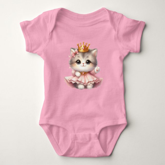Body Para Bebé Princesa de gatito suave (Anverso)