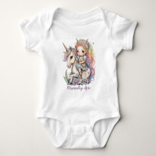 Body Para Bebé Princesa Hada Unicornio Colores Arcoíris Personali