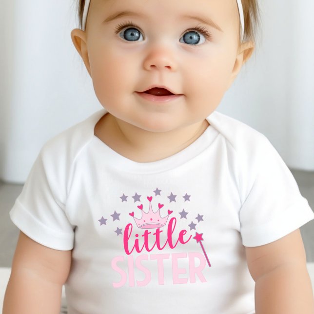 Body Para Bebé Princesa Hermanita Hermana Bebé (Little Sister Baby Shirt)