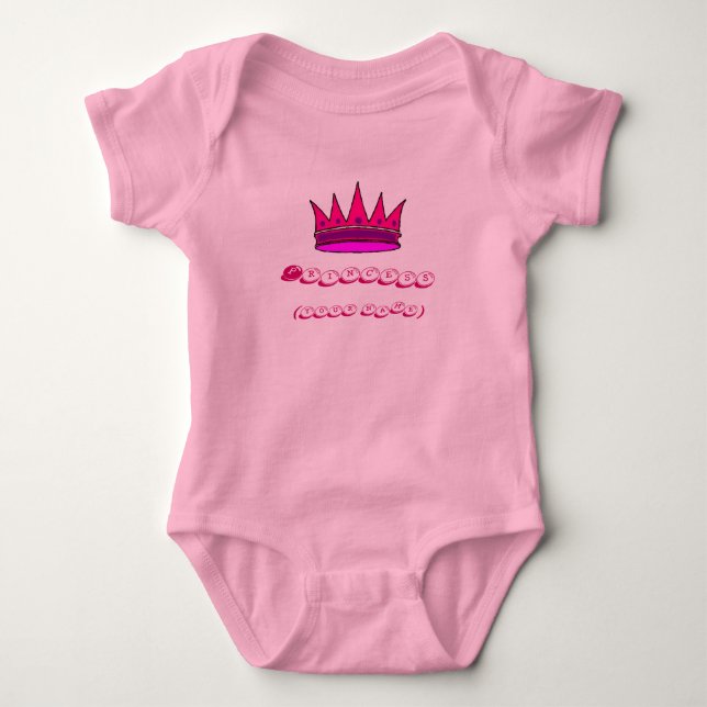 Body Para Bebé Princesa Infantil Personalizada Corona Rosa (Anverso)