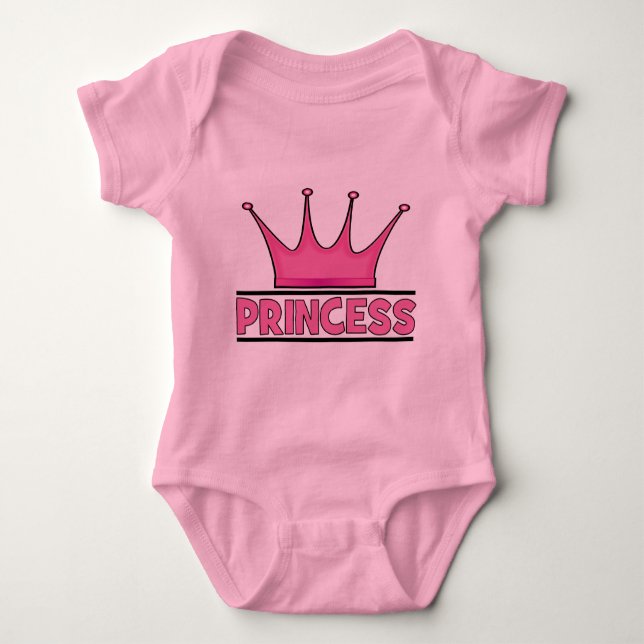 Body Para Bebé Princesa rosa personalizado (Anverso)