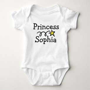 Body Para Bebé Princess creper con marca de nombre de bebé