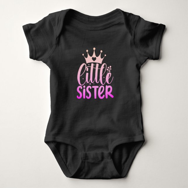 Body Para Bebé Princess Little Sister Baby Bodysuit (Anverso)