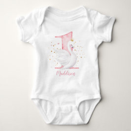 Body Para Bebé Princess Swan First Birthday Baby Bodysuit