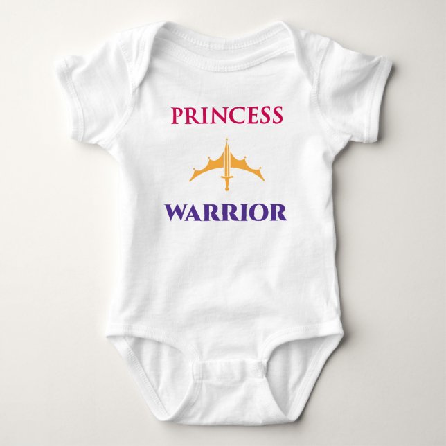 Body Para Bebé Princess Warrior Baby Girls Light Shirt (Anverso)