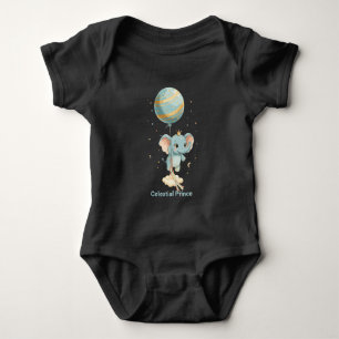 Body Para Bebé Príncipe Celestial Lindo Elefante Globo Estrellas 