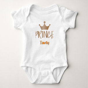 Body Para Bebé Príncipe con corona y texto editable
