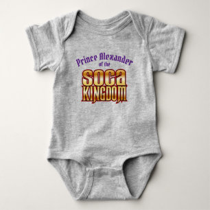Body Para Bebé Príncipe de la Soca Kingdom con nombre de niño