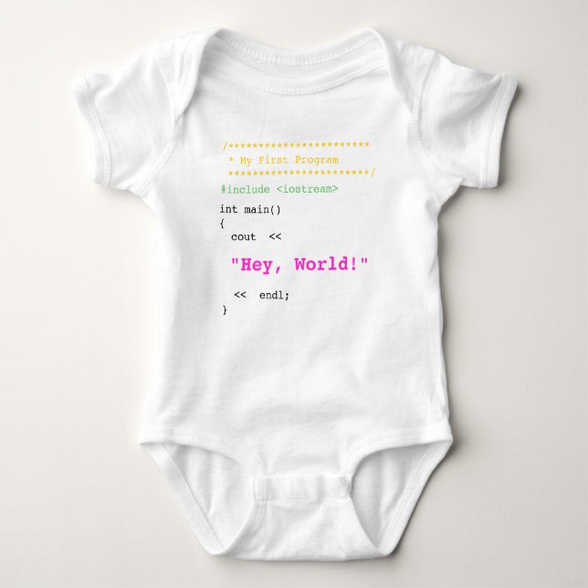 Body Para Bebé Programa para niñas y niños de primer C++ (Anverso)