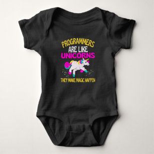 Body Para Bebé Programador Unicorn , Magníficos programadores uni