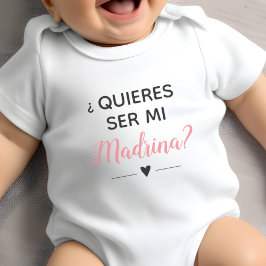 Body Para Bebé Propuesta de Rosa Quieres Ser Mi Madrina Madrina