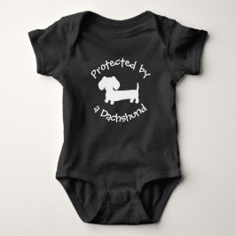 Body Para Bebé Protected by a Dachshund - Baby Wiener Dog Lover B