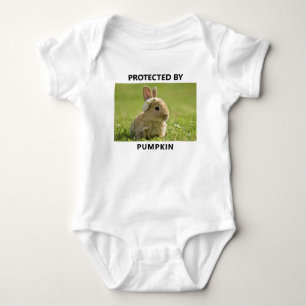 Body Para Bebé Protegido Personalizado Por Conejo Foto Divertida