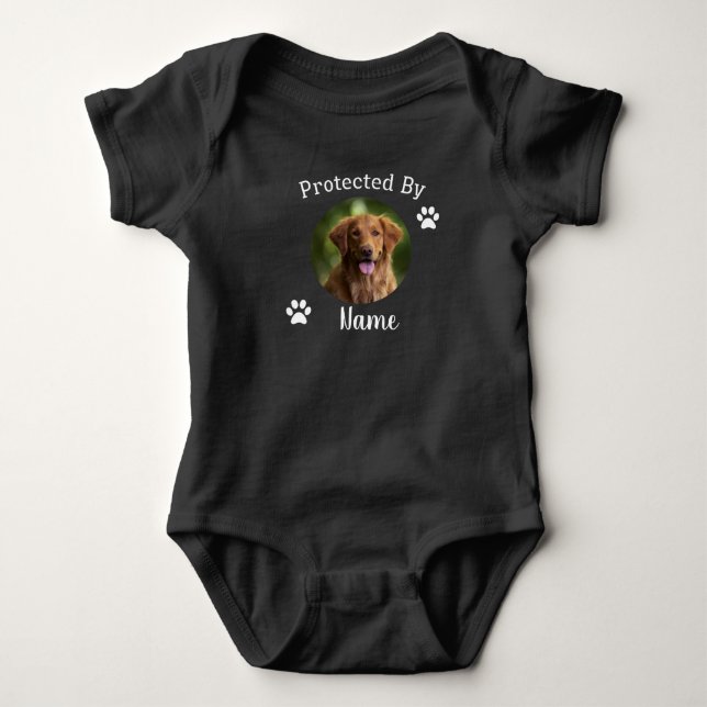 Body Para Bebé Protegido Por La Foto Personalizada De Perro (Anverso)