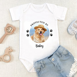 Body Para Bebé Protegido por Perro Foto Personalizada