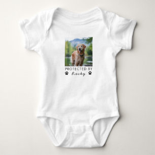 Body Para Bebé Protegido por perro Moda Foto y texto personalizad