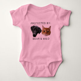 Body Para Bebé Protegido Por Perro Personalizado Perro Nombre Gat