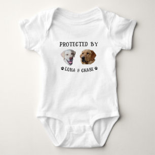 Body Para Bebé Protegido Por Perros Personalizados Perros Nombre 