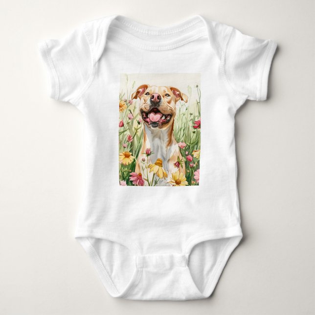 Body Para Bebé Protegido por Pit Bull (Anverso)