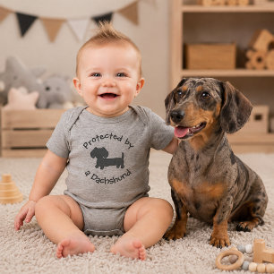 Body Para Bebé Protegido por un Dachshund - Amante del perro wien