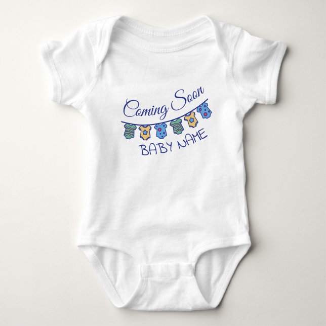 Body Para Bebé Próximamente Invitación de embarazo bebé (Anverso)
