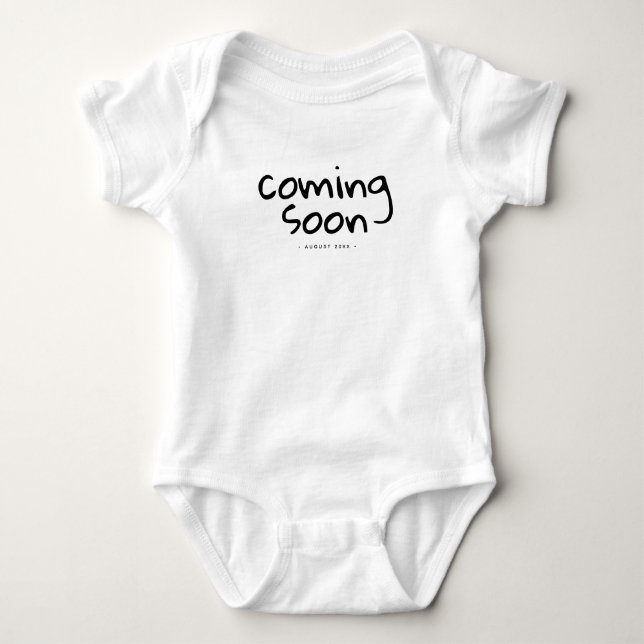 Body Para Bebé Próximamente Invitación de embarazo personalizada (Anverso)